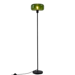 Lampadaire rétro noir avec verre vert - Bizle