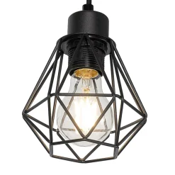 Lampadaire rustique noir avec bois 2 lumières - Chon