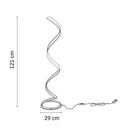 Lampadaire salon ondulé feuille dorée - Millenium