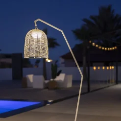 Lampadaire Santorini IP54 9W 900lm blanc l.52,3 x H.165 cm