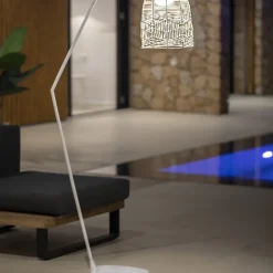 Lampadaire Santorini IP54 9W 900lm blanc l.52,3 x H.165 cm