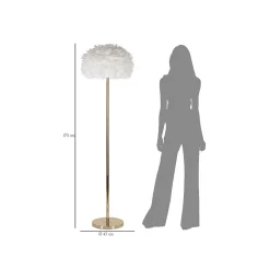 LAMPADAIRE SLIM PLUMES BLANC CM d. 43X170