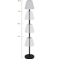 Lampadaire solaire extérieur avec LED multicolore