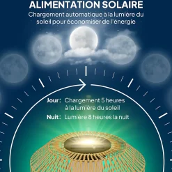 Lampadaire solaire LED en résine tressée filaire style boho dia. 30 x 55H cm beige