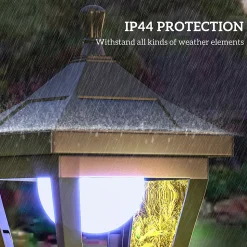 Lampadaire solaire LED extérieur sur pied H. 127 cm noir