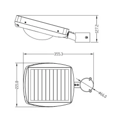 Lampadaire solaire LED 3000lm crépuscule+pir+télécommande