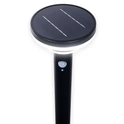 Lampadaire solaire LED NORA piquet de terre exterieur metal plastique noir LED integree luminaire moderne jardin