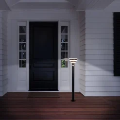 Lampadaire solaire LED NORA piquet de terre exterieur metal plastique noir LED integree luminaire moderne jardin