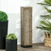 Lampadaire solaire LED style exotique H.69 cm résine tressée aspect rotin naturel