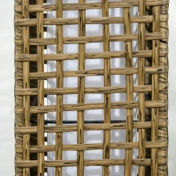 Lampadaire solaire LED style exotique H.69 cm résine tressée aspect rotin naturel