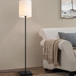 Lampadaire Solna E27 hauteur 158 cm noir blanc lux.pro