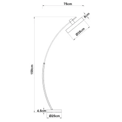 Lampadaire Stafford métal 159 x 75 x 35 cm gris lux.pro