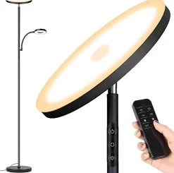 Lampadaire sur Pied avec Télécommande et Contrôle Tactile 36W 3200LM noir