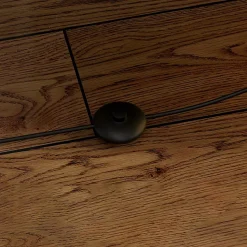 Lampadaire étagères design H.156 cm double éclairage abat-jour tissu blanc