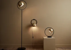 Lampadaire Toroba E27 IP20 or et noir L.28 x l..32.5cm