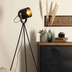 Lampadaire trépied Bil - métal - noir H136 cm - Atmosphera