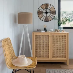 Lampadaire trépied Elva - bois - H143 cm - Atmosphera