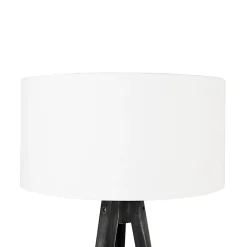 Lampadaire trépied noir avec abat-jour blanc 50 cm - Tripod Classic
