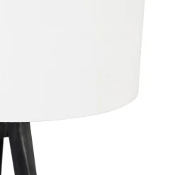 Lampadaire trépied noir avec abat-jour blanc 50 cm - Tripod Classic