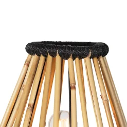 Lampadaire trépied oriental en bambou noir - Evalin