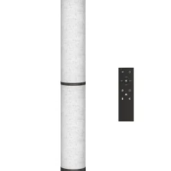Lampadaire tube LED droit dimmable réglable 30W H.135cm avec télécommande acier lin beige