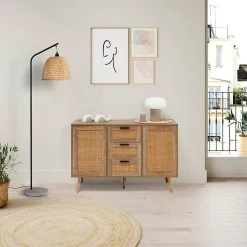 Lampadaire Umiko en bambou, hauteur 156 cm