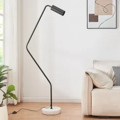 Lampadaire Vatka GU10 métal noir / marbre blanc lux.pro