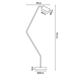 Lampadaire Vatka GU10 métal noir / marbre blanc lux.pro