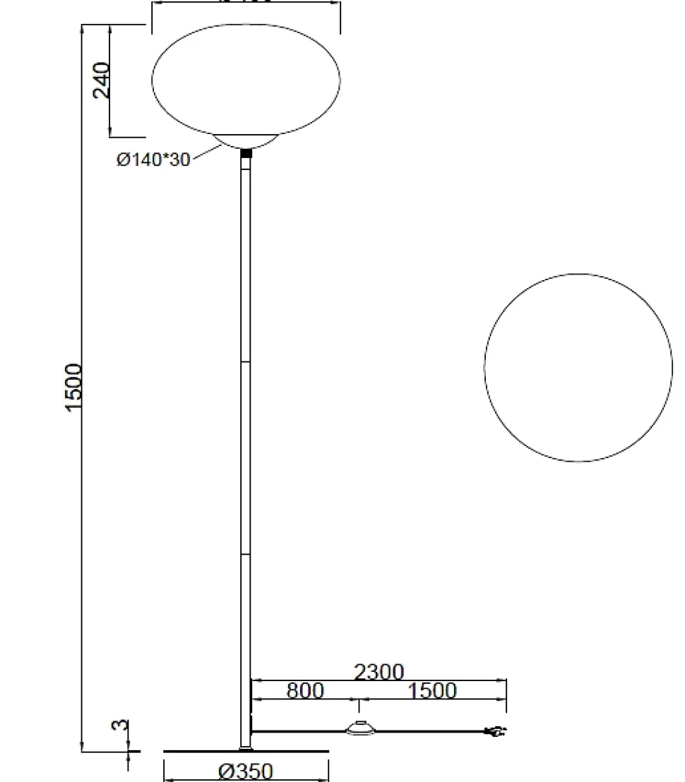 Lampadaire vintage verre et métal Fomento