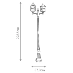 Lampadaire Wexford 2 lumières 100W E27