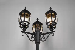 Lampadaire 3xE27, max. 60W, IP44, Fonte d'Aluminium Noir Mat - Trio - Elvo