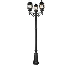 Lampadaire 3xE27, max. 60W, IP44, Fonte d'Aluminium Noir Mat - Trio - Elvo