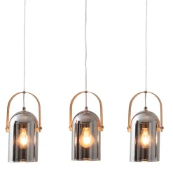 Lampe à 3 suspensions 'Vidrio' l : 58cm