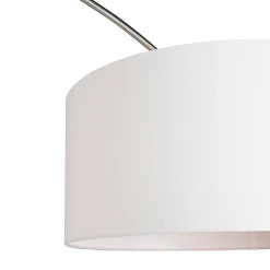 Lampe à arc en acier avec abat-jour en tissu blanc 50/50/25 réglable - XXL