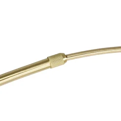 Lampe à arc en laiton avec abat-jour en tissu blanc 50 cm - XXL