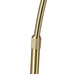 Lampe à arc en laiton avec abat-jour en tissu blanc 50 cm - XXL