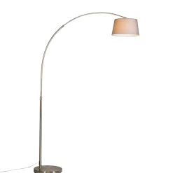 Lampe à arc intelligente avec abat-jour en acier gris, Wi-Fi inclus, A60 - Arc Basic