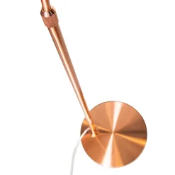 Lampe à arc moderne en cuivre avec abat-jour blanc - Arc Basic