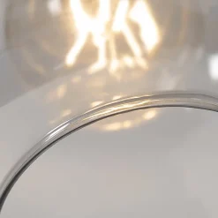 Lampe à arc noire avec verre doré et fumé - Zuzanna