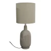 Lampe 49 cm vase céramique laqué et abat-jour taupe - GAïA