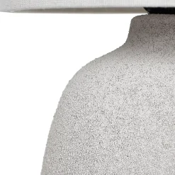 Lampe - Home Deco Factory - Ceramique Embossee - Argent - H40 X L22 X P22 Cm