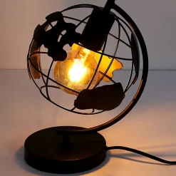 Lampe - Home Deco Factory - Globe - Métal - Noir - H26,5 X L22,5 X P20 Cm