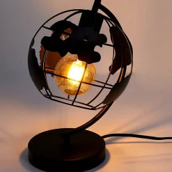 Lampe - Home Deco Factory - Globe - Métal - Noir - H26,5 X L22,5 X P20 Cm