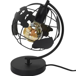 Lampe - Home Deco Factory - Globe - Métal - Noir - H26,5 X L22,5 X P20 Cm