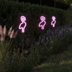 Lampe à piquer extérieur LED à énergie solaire IP44 0.3 W Vert H.86,5 x l.13cm blanc et noir