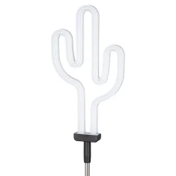 Lampe à piquer extérieur LED à énergie solaire IP44 0.3 W H.88,5 x l.13cm blanc et noir