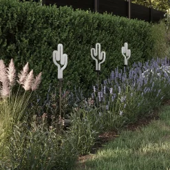 Lampe à piquer extérieur LED à énergie solaire IP44 0.3 W H.88,5 x l.13cm blanc et noir