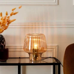 Lampe à Poser - Home Deco Factory - Verre Fumé - Marron