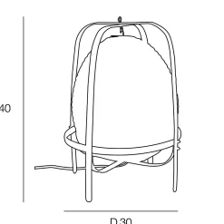 Lampe à poser Akemi IP20 E27 40W H.40 x Ø30 cm papier japonais, bambou, blanc Corep