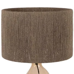 Lampe à poser ambre Heliac verre jute 30x60cm